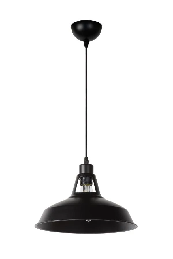 Lucide BRASSY-BIS - Pendant light - Ø 31 cm - 1xE27 - Black - turned off